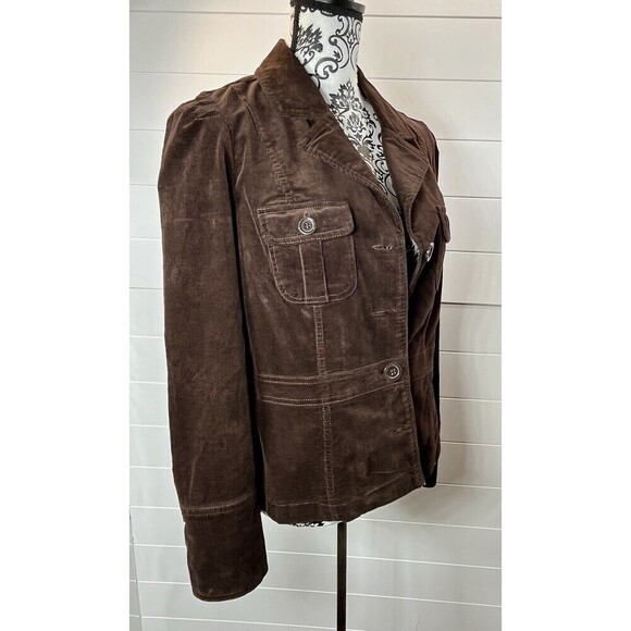 JKLA Corduroy Jacket Womens Cotton Stretch Brown US M Preppy Office Siren - Picture 8 of 13